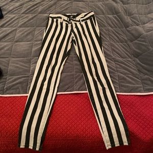 Black and white stripped jeans